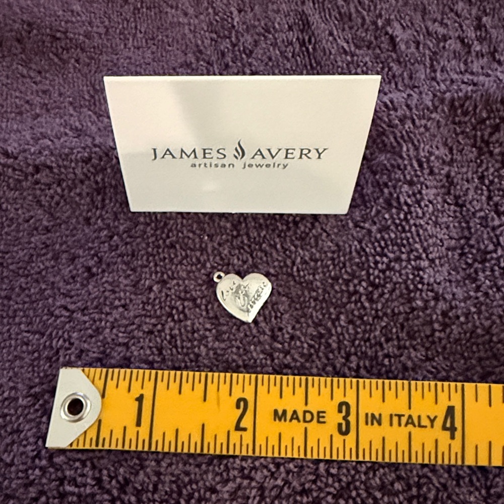 James Avery Silver Love You More  Heart Pendant - Picture 2 of 3